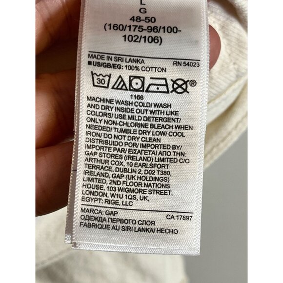 Gap Denim Jacket L White Western Boho Hippie Neutral Minimalist Classic Chic 80s - Picture 10 of 11